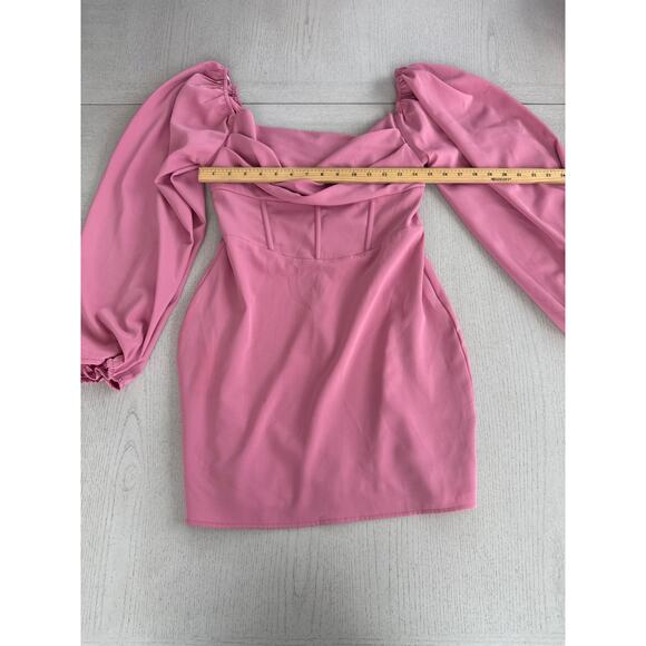 Princess Polly Lillie Long Sleeve Mini Dress Barbiecore Baddie R - Picture 3 of 6